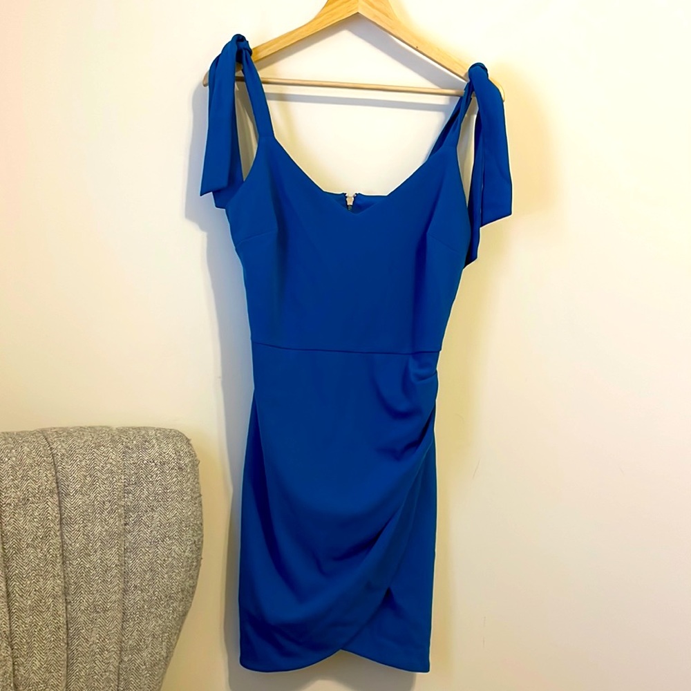 Betsey Johnson blue wrap dress